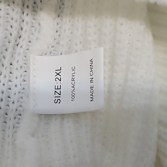 Long Sleeves White Knit Cardigan Oversized Sweater - Picture 11 of 12